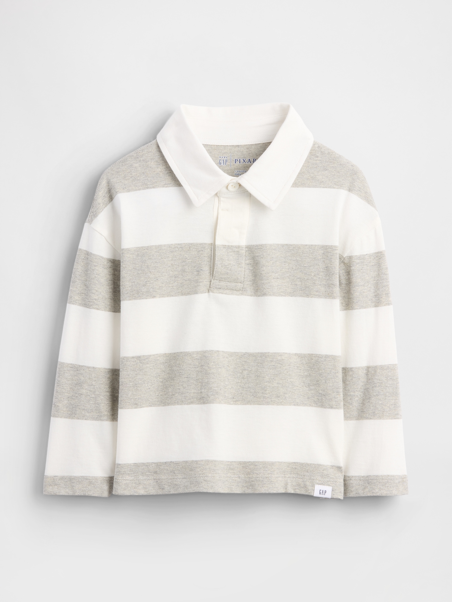 babyGap × Disney Rugby Polo Shirt - Gray And White Marl Buzz Lightyear