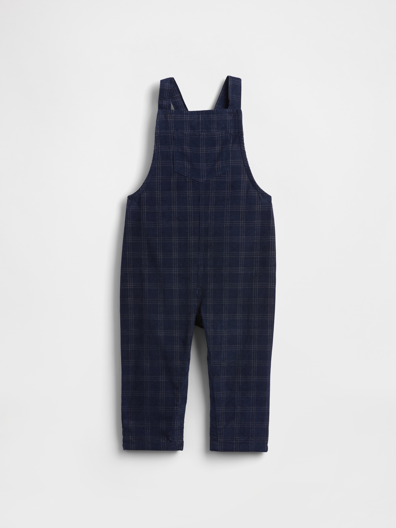 Baby Corduroy Overalls - Navy Uniform Plaid
