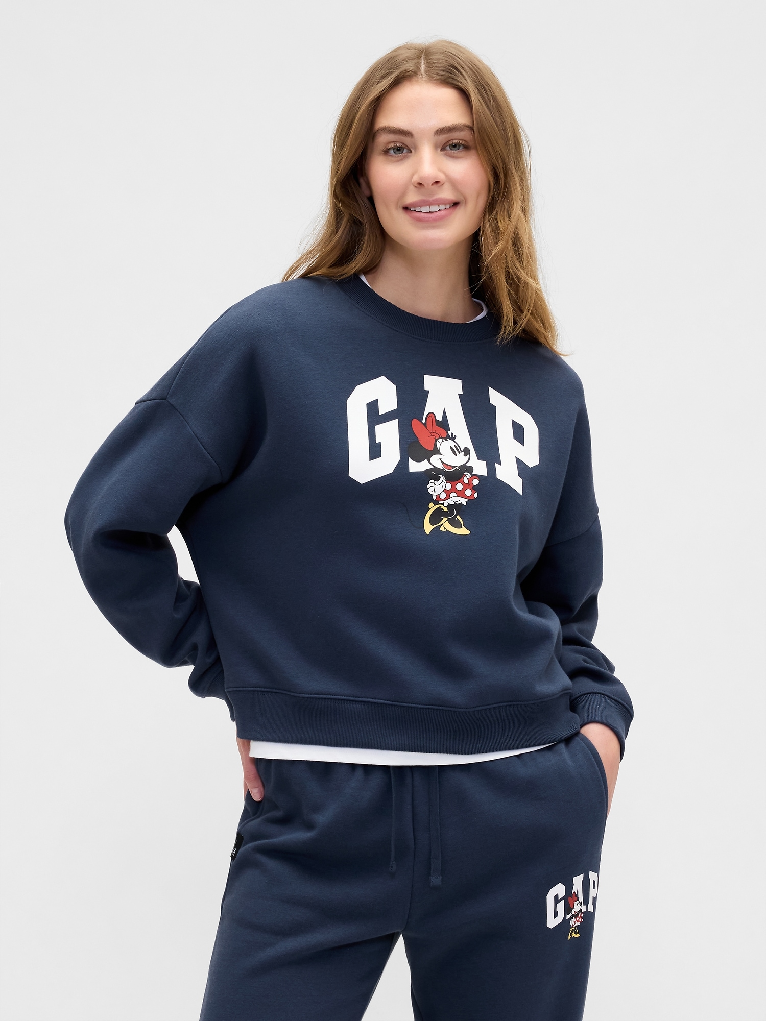 Gap Factory Gap &#215 Disney Minnie Mouse Oversized Logo Sweatshirt In Black