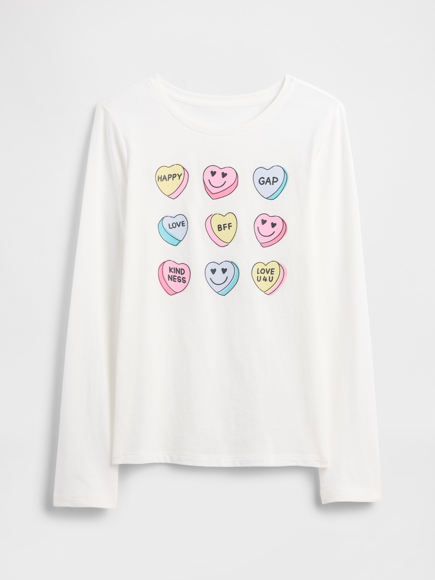 Kids Graphic T-Shirt - White Hearts
