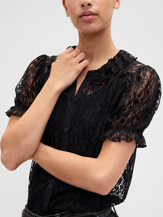 Image number 4 showing, Lace Puff Sleeve Top