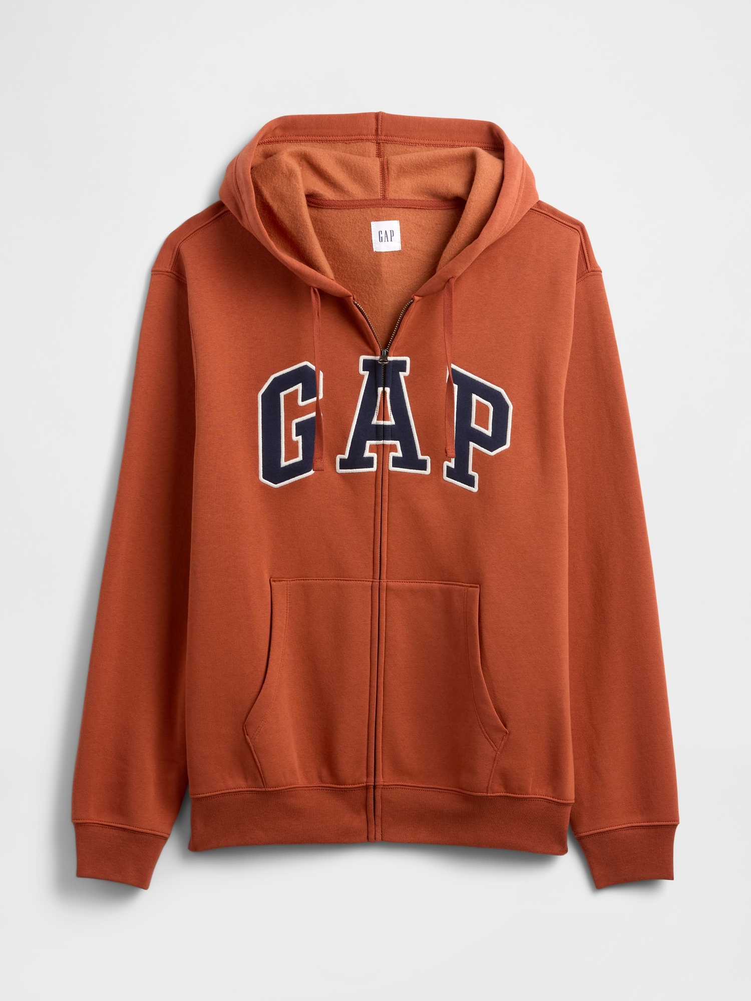 Gap Factory Relaxed Gap Logo Zip Hoodie In Brown