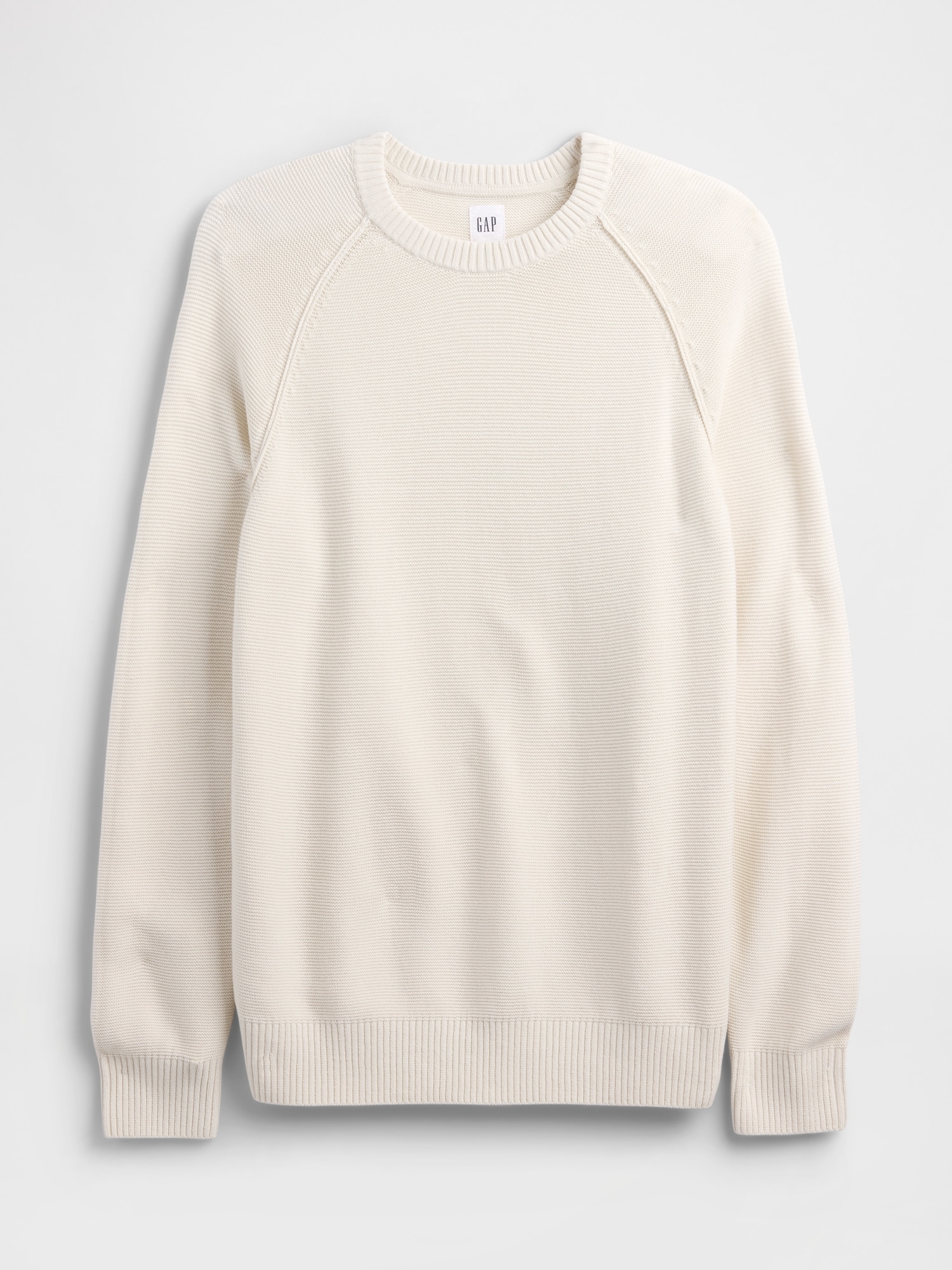 Gap Factory Garter Crewneck Sweater In White