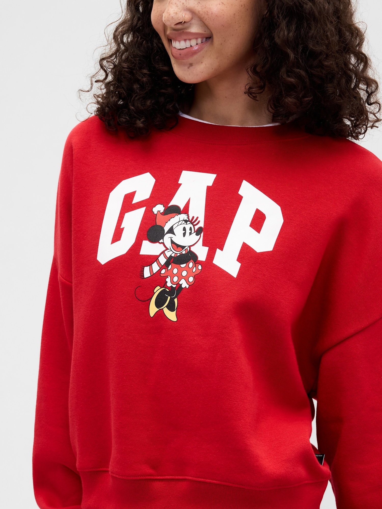 Gap Factory Gap &#215 Disney Minnie Mouse Oversized Logo Sweatshirt In Red
