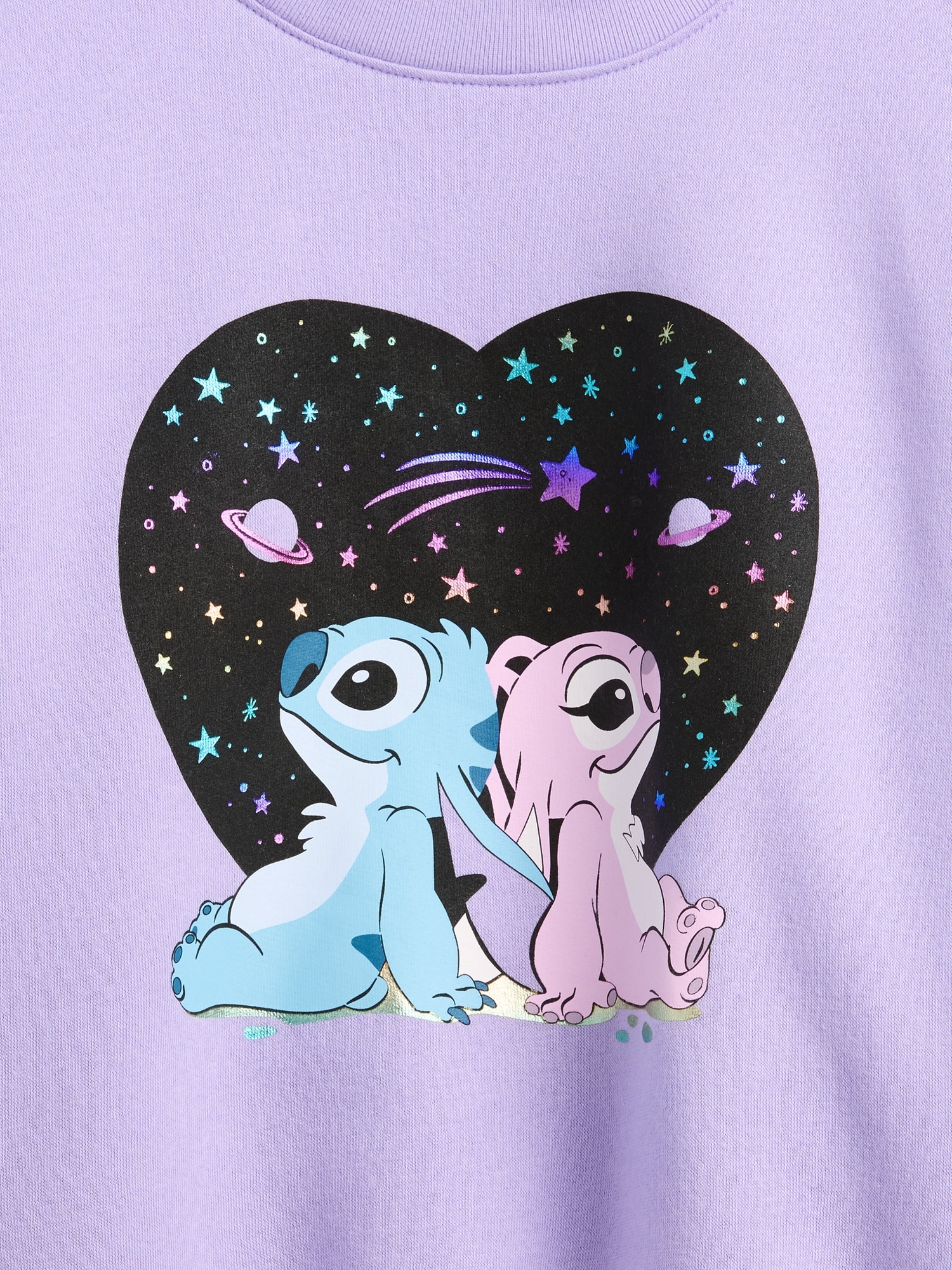 Gap Factory Gapkids × Disney Lilo And Stitch Oversized Graphic Sweatshirt In Purple
