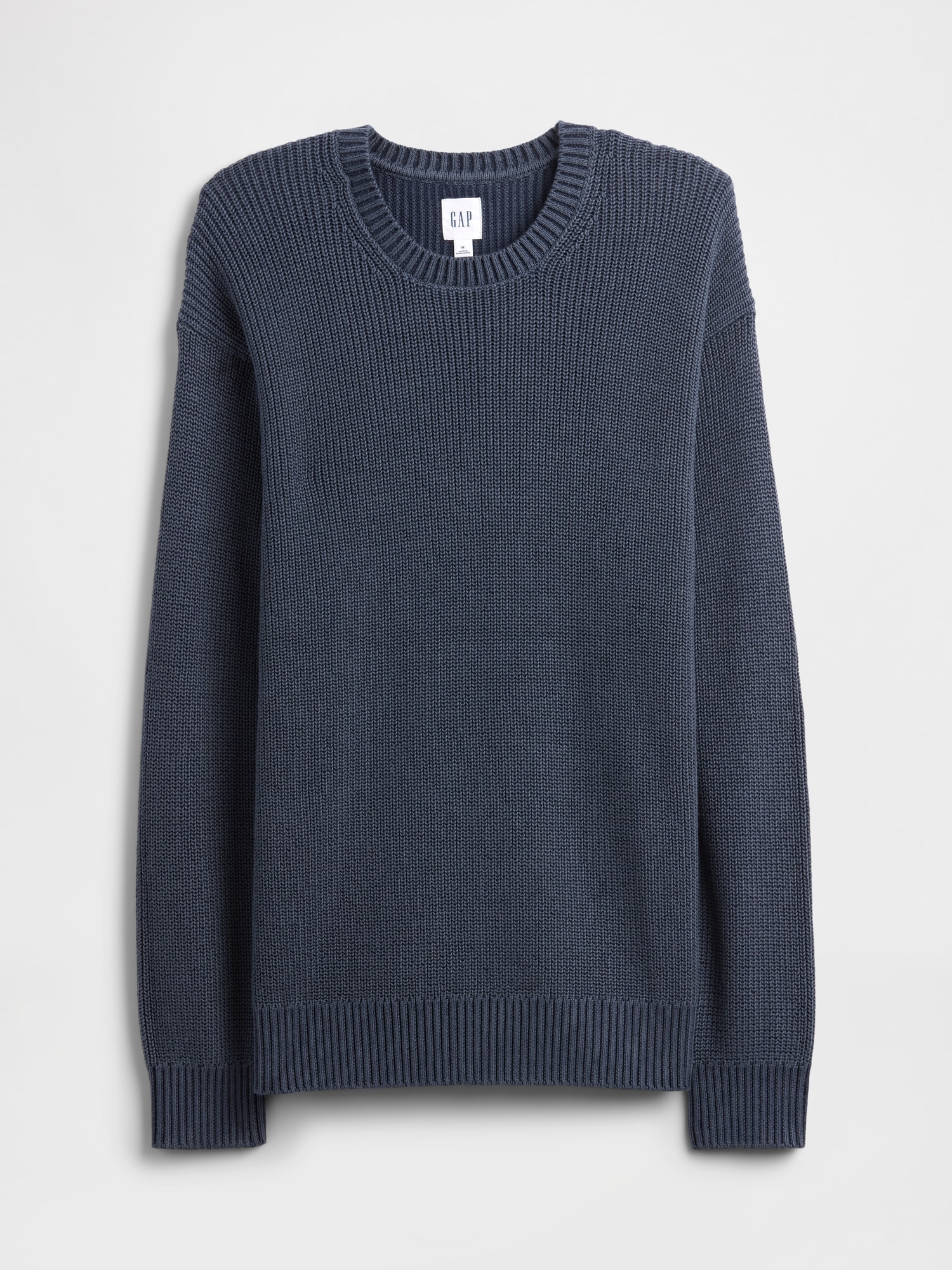 Gap Factory Relaxed Plaited Crewneck Sweater In Blue
