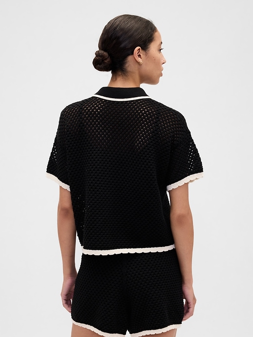 Image number 2 showing, Relaxed Open-Stitch Sweater Shirt