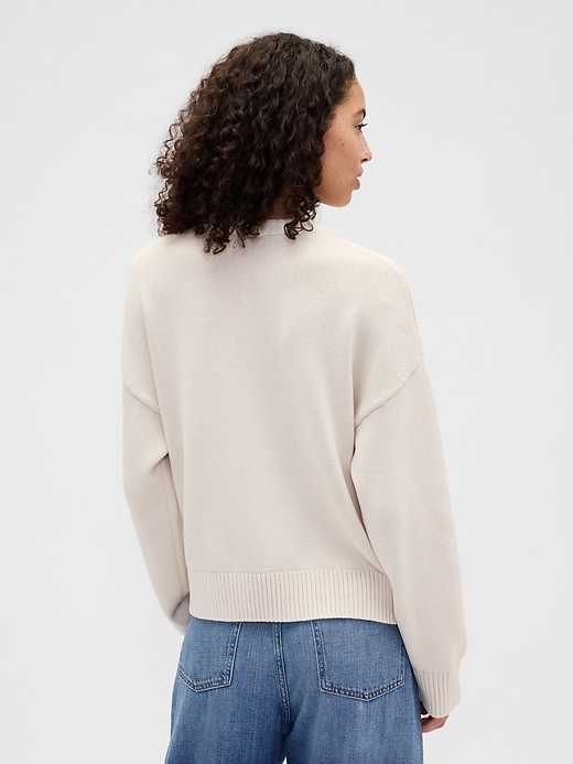 Relaxed Cotton Crewneck Sweater