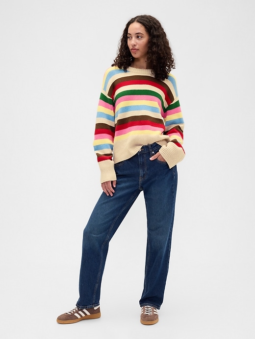 Image number 3 showing, CashSoft Relaxed Crewneck Tunic Sweater