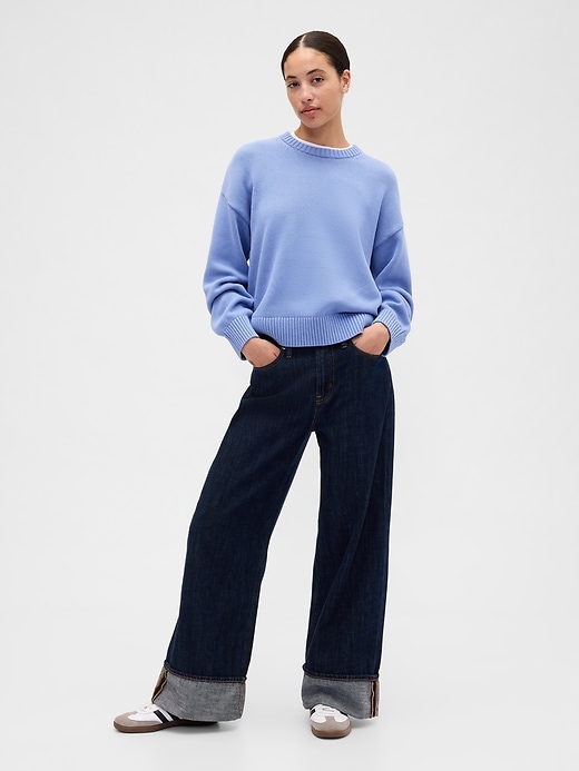 Image number 3 showing, Relaxed Cotton Crewneck Sweater