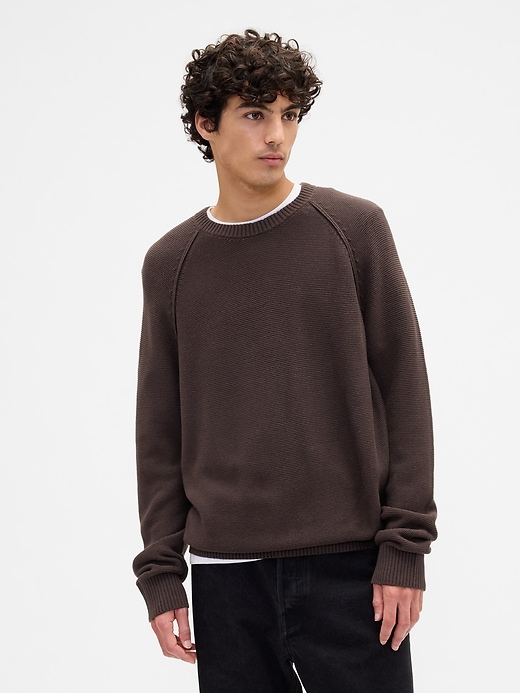 Image number 1 showing, Garter Crewneck Sweater