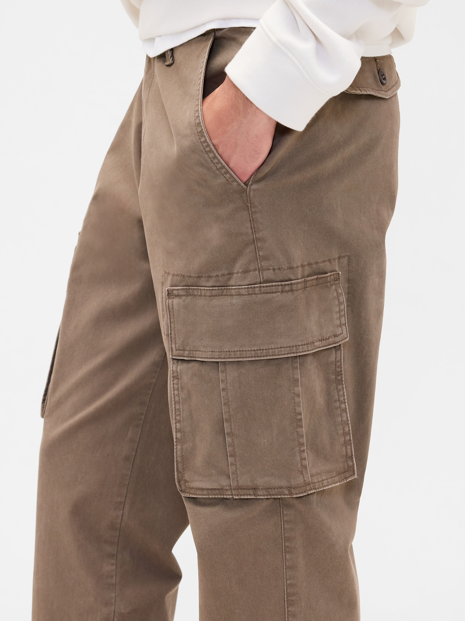 Gap Factory Gapflex Essential Straight Cargo Pants In Brown