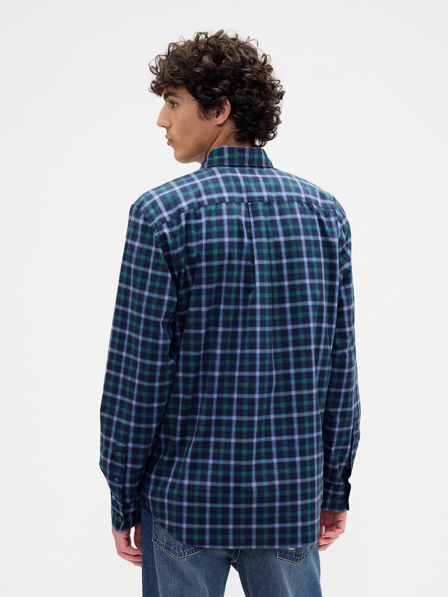 Gap Factory Stretch Poplin Shirt In Standard Fit In Multi