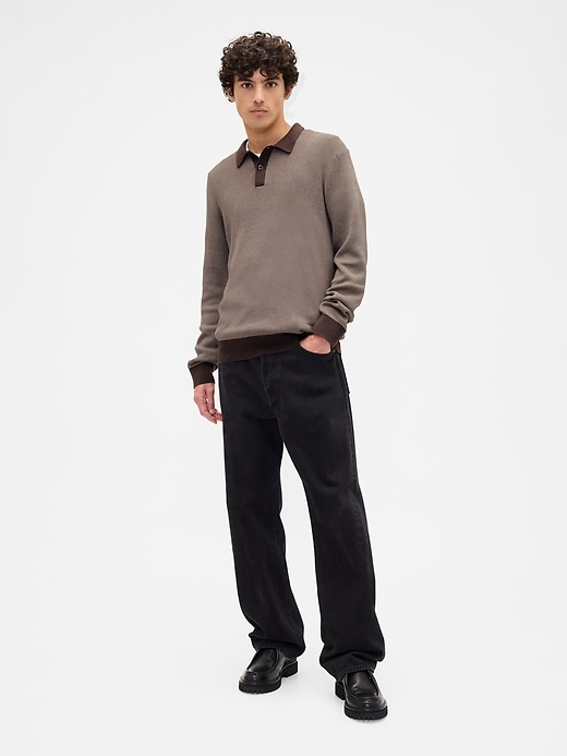 Image number 3 showing, Relaxed Textured Polo Sweater Shirt