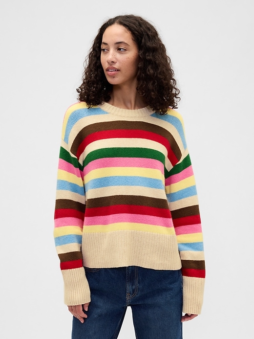 Image number 1 showing, CashSoft Relaxed Crewneck Tunic Sweater