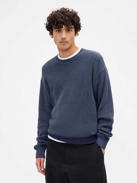 Image number 1 showing, Relaxed Plaited Crewneck Sweater