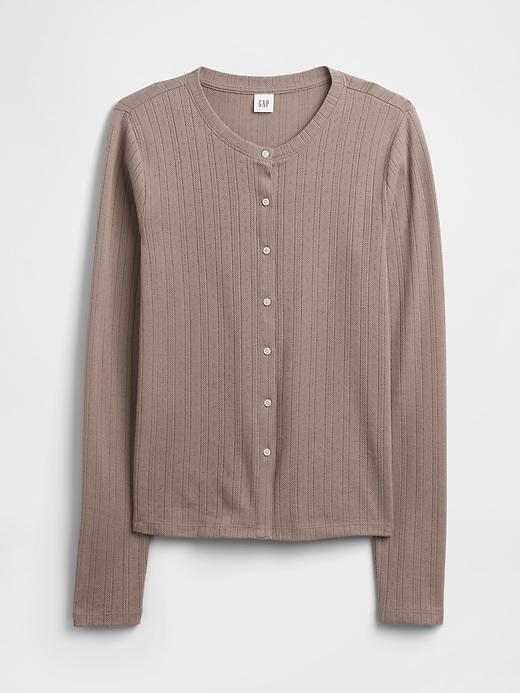 Image number 5 showing, Ribbed Pointelle Top