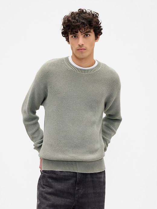 Image number 1 showing, Relaxed Plaited Crewneck Sweater