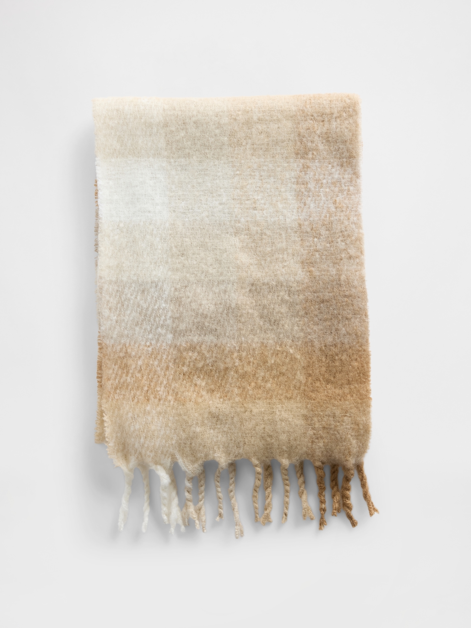 Blanket Scarf - Camel Plaid