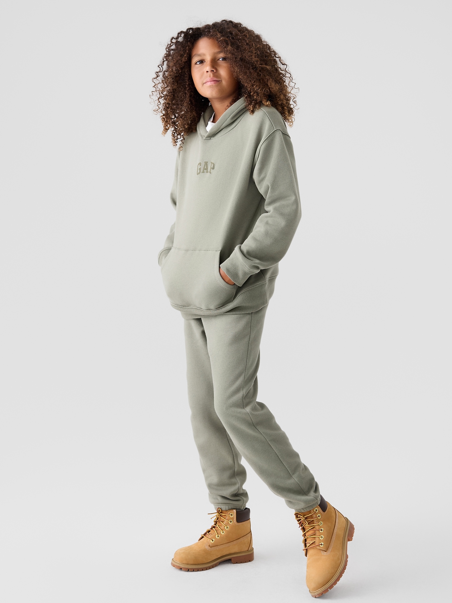 Gap Factory Kids Relaxed Gap Logo Joggers In Green