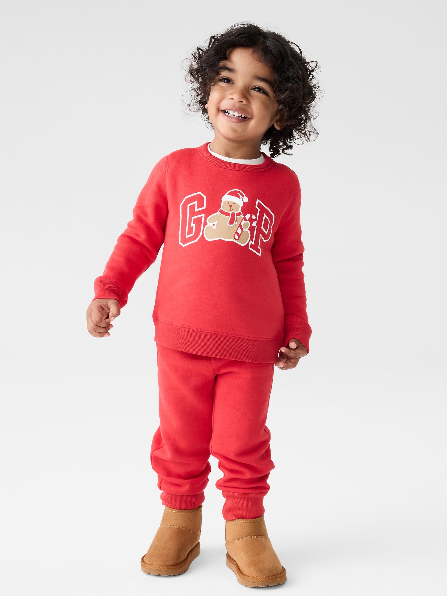 Gap Factory Babygap Brannan Bear Pull-on Fleece Joggers In Red