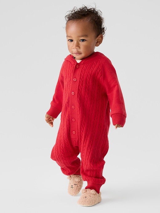 Image number 4 showing, Baby CashSoft Cable-Knit One-Piece
