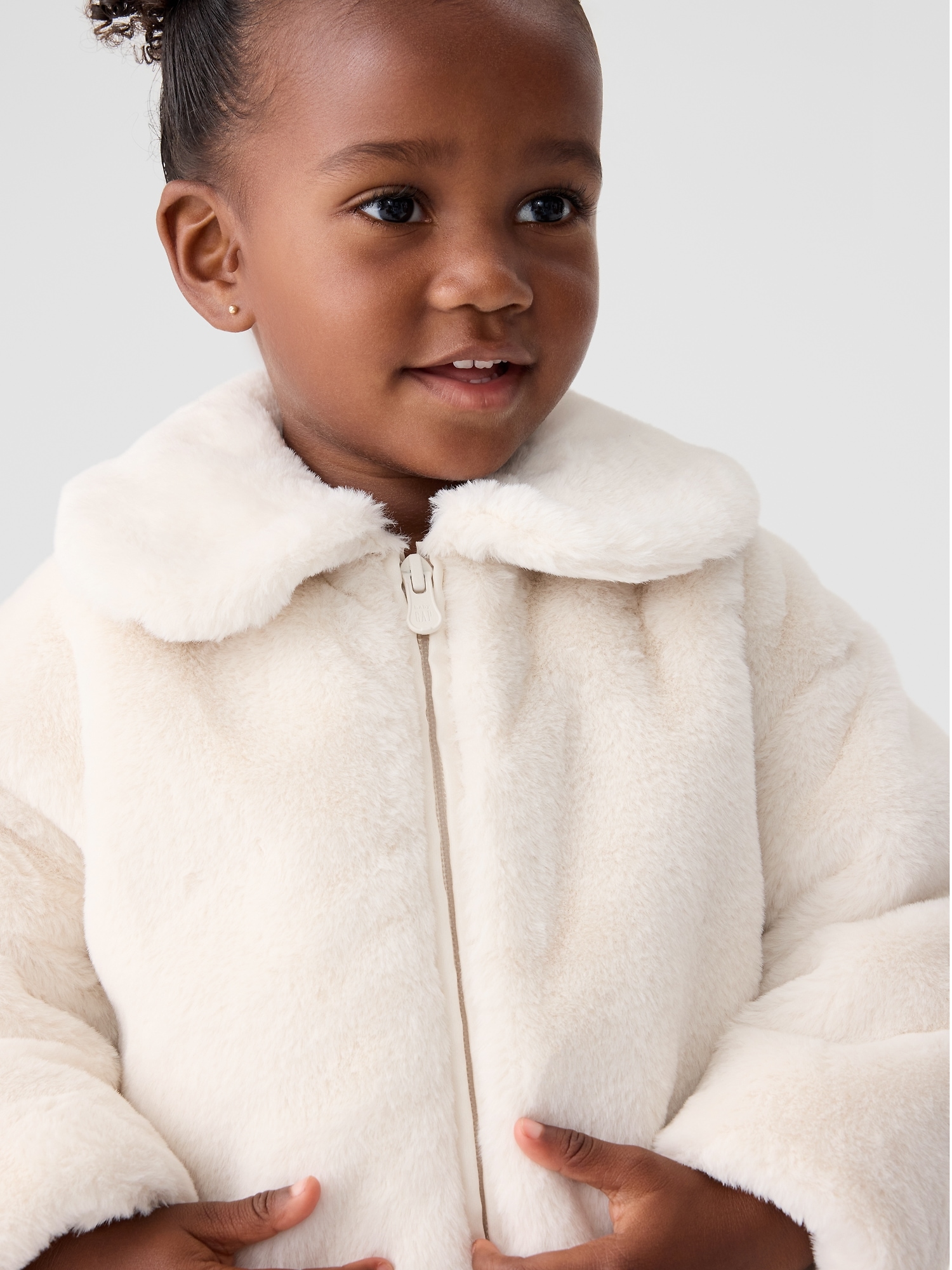 Gap Factory Babygap Faux-fur Jacket In White