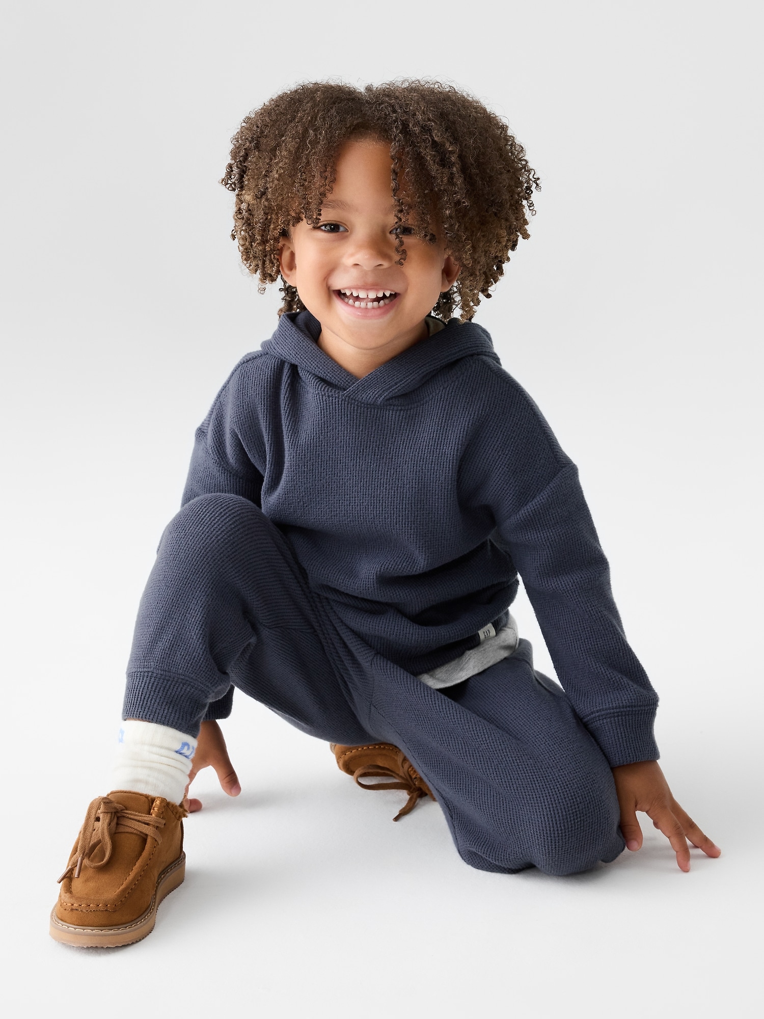Gap Factory Babygap Waffle-knit Two-piece Outfit Set In Blue