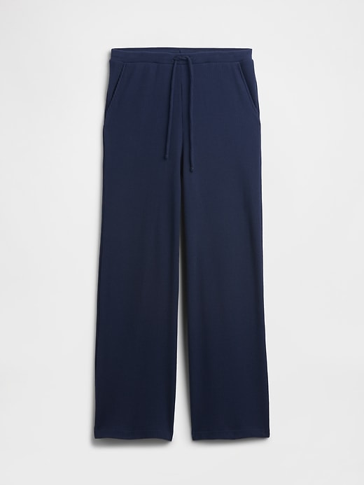 Image number 4 showing, Waffle-Knit Wide-Leg PJ Pants