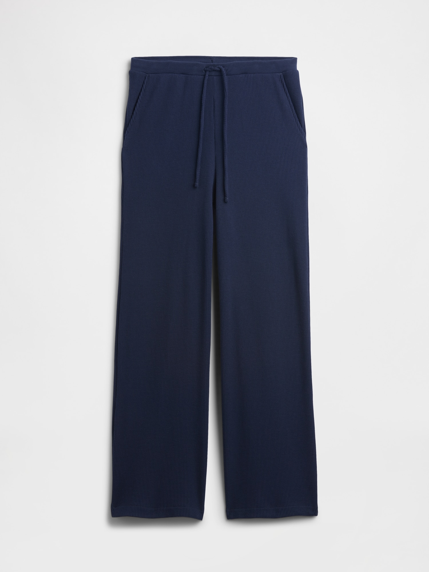 Gap Factory Waffle-knit Wide-leg Pj Pants In Blue