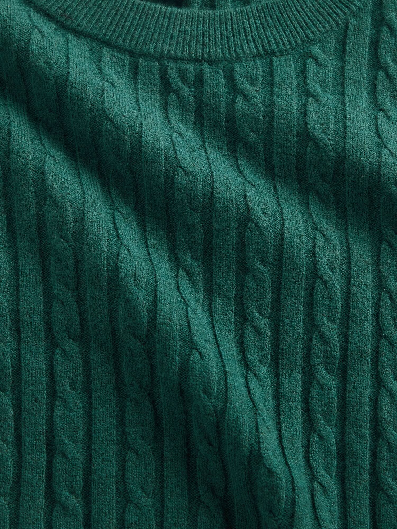 Gap Factory Cashsoft Cable-knit Crewneck Sweater In Green