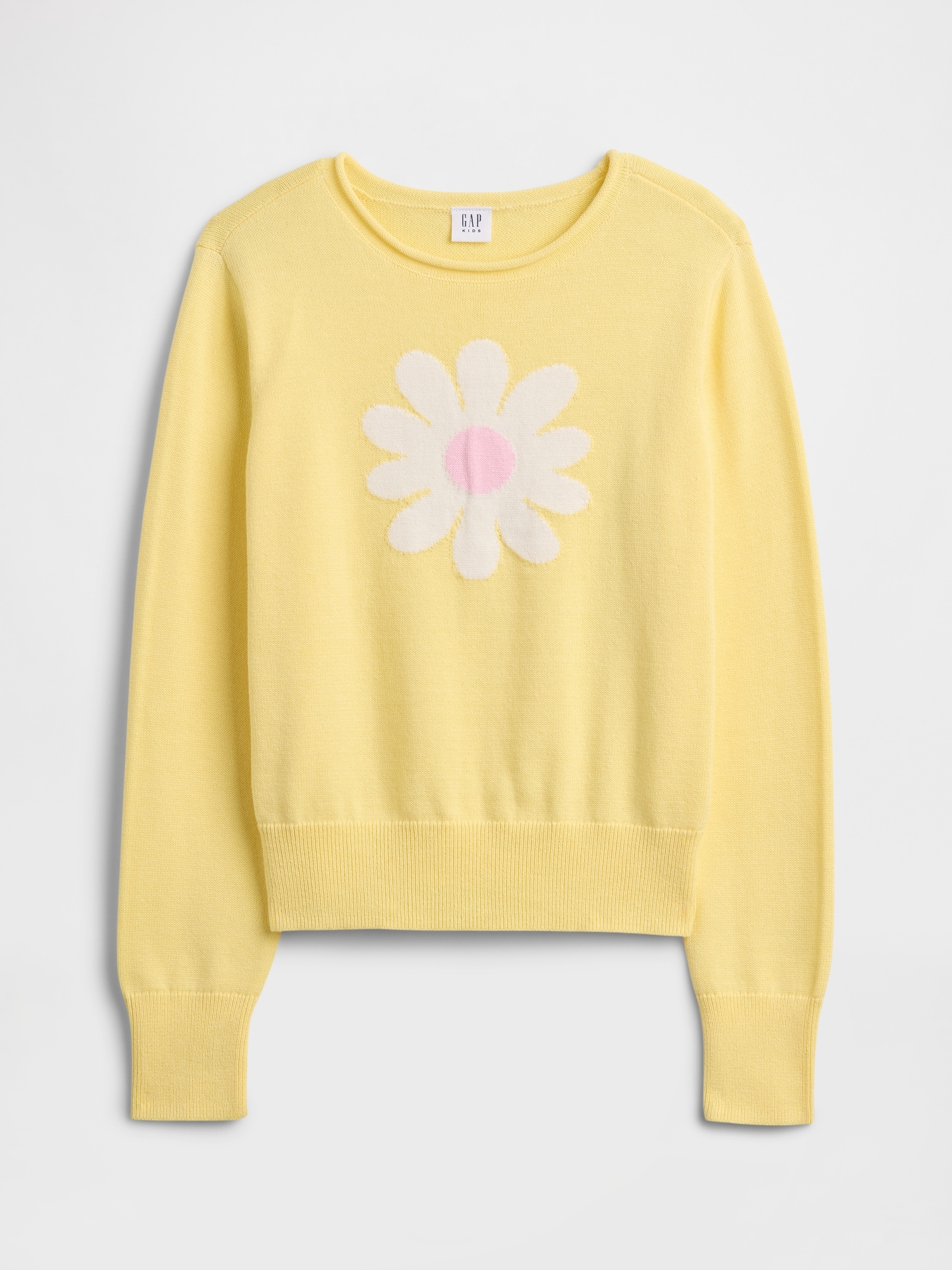 Kids Relaxed Roll-Neck Sweater - Daisy Yellow