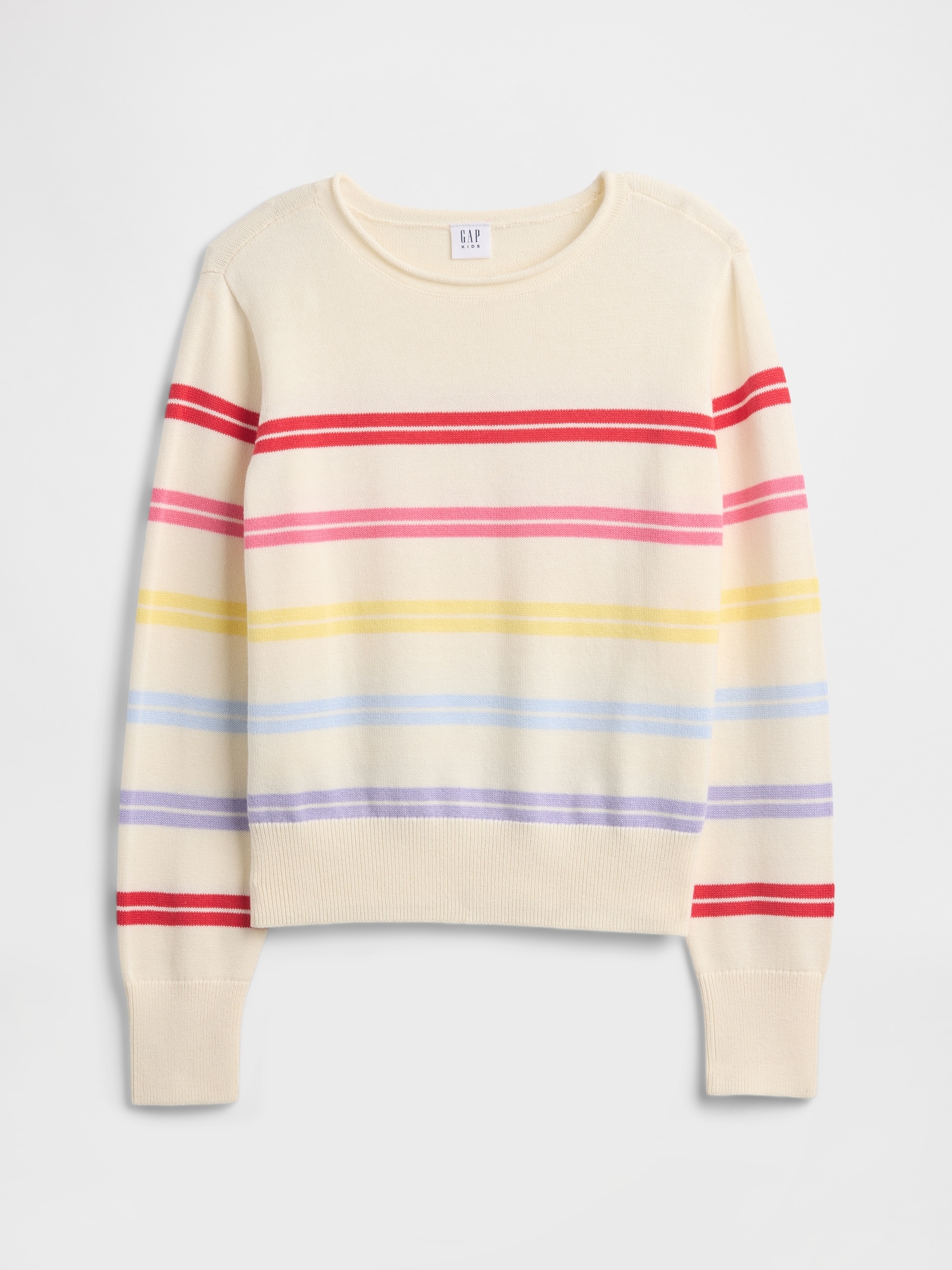 Kids Relaxed Roll-Neck Sweater - Multi Stripe