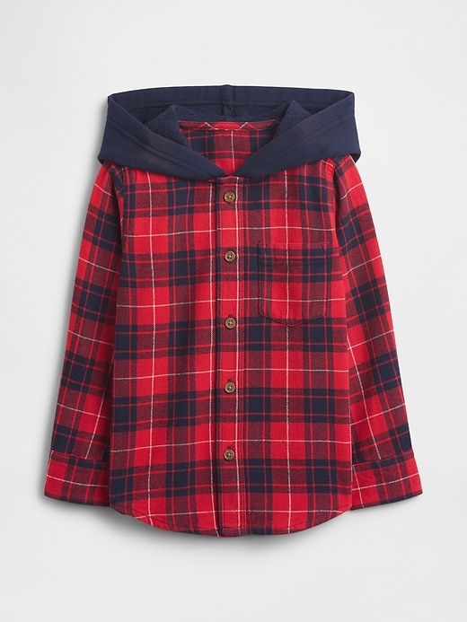 Image number 1 showing, babyGap Hooded Flannel Shirt
