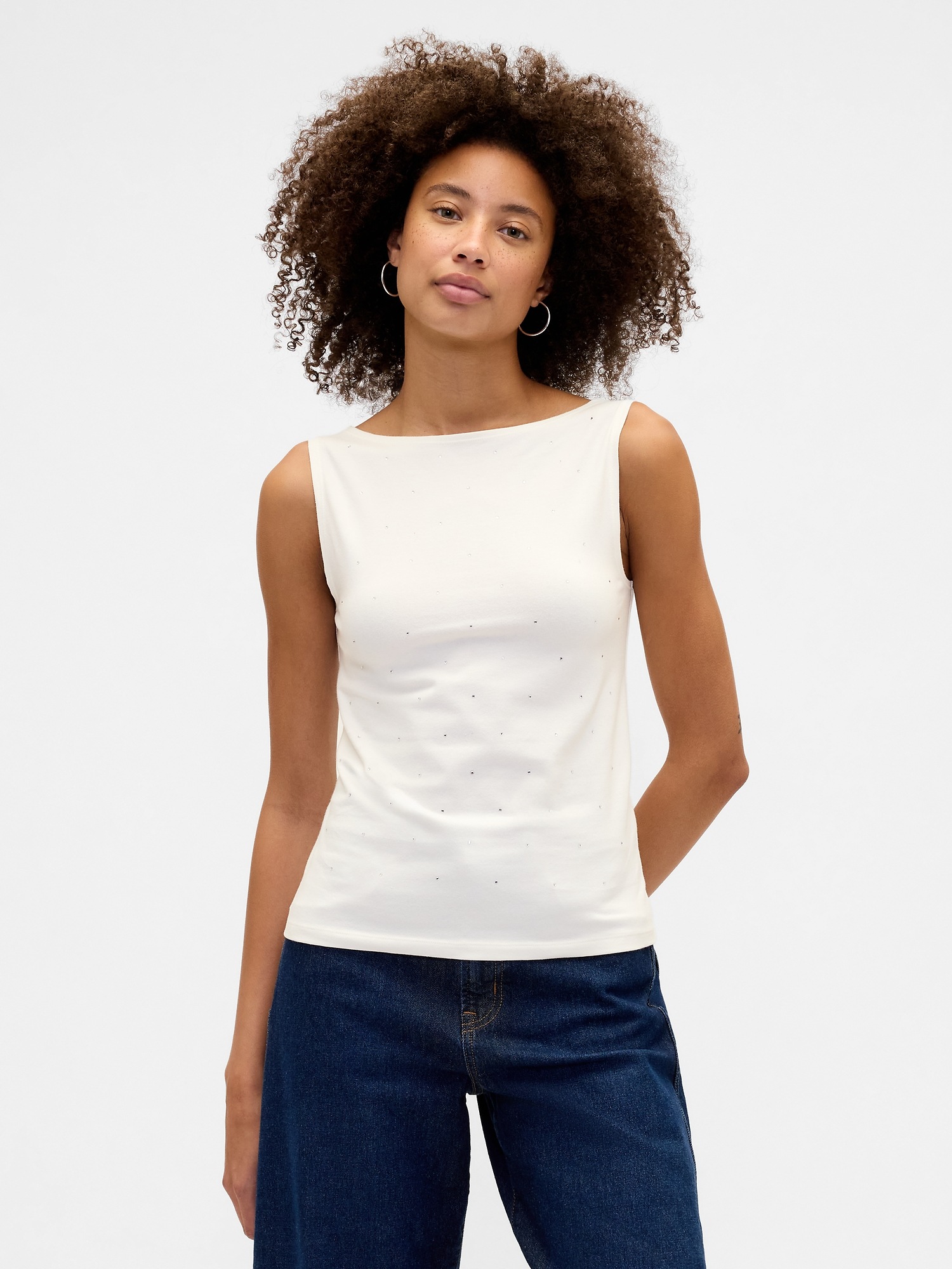 Boatneck Tank Top - Off White Milk