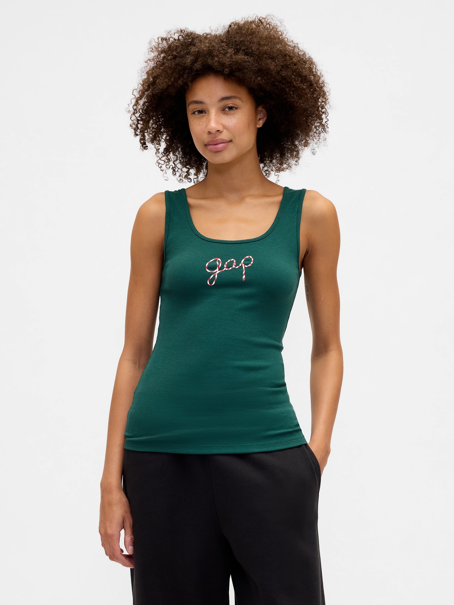 Gap Logo Ribbed Tank Top - June Bug