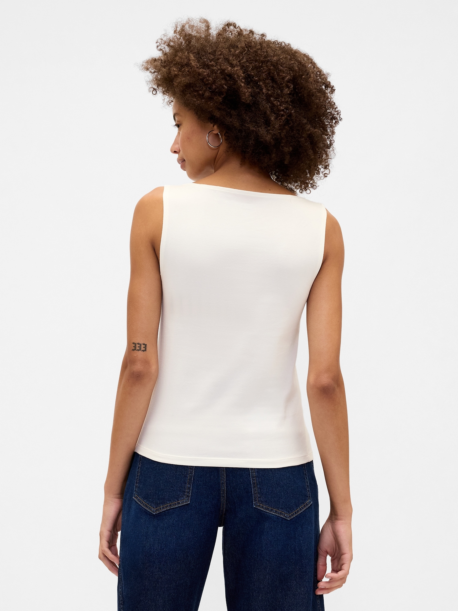 Gap Factory Boatneck Tank Top In White