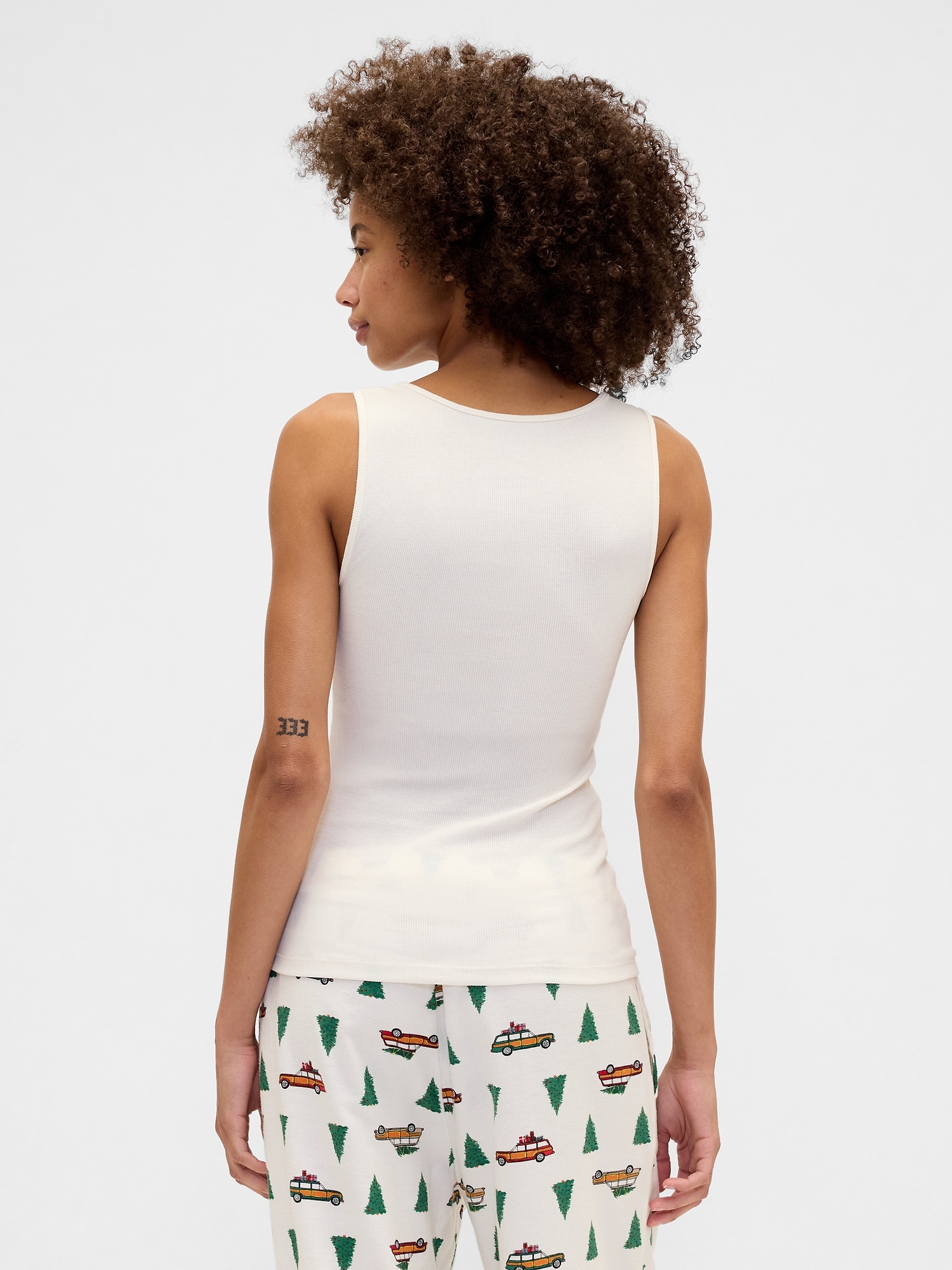 Gap Factory Gap Logo Ribbed Tank Top In White