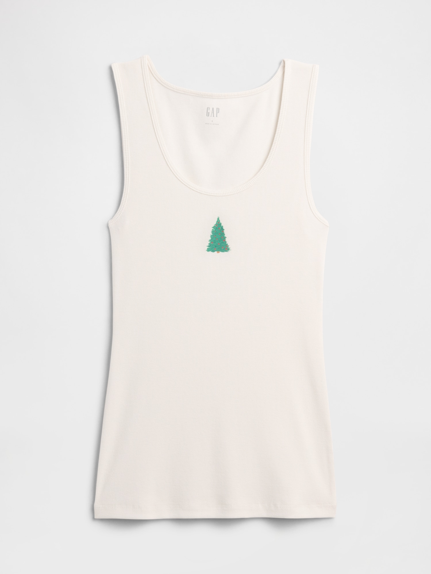 Gap Factory Gap Logo Ribbed Tank Top In White
