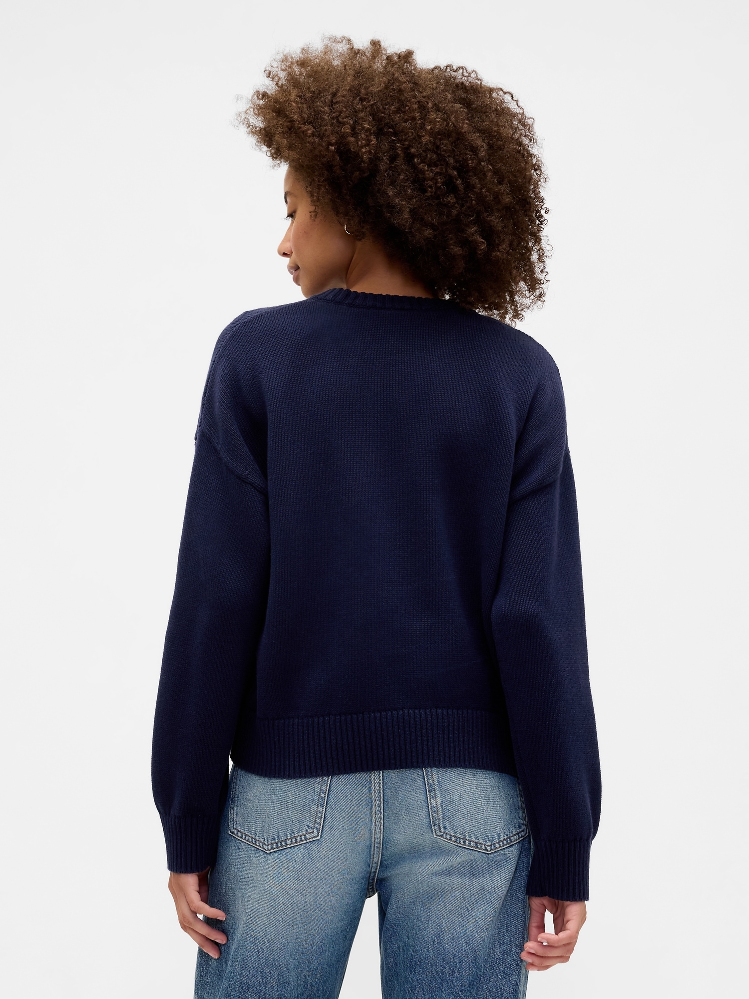 Relaxed Cotton Crewneck Sweater