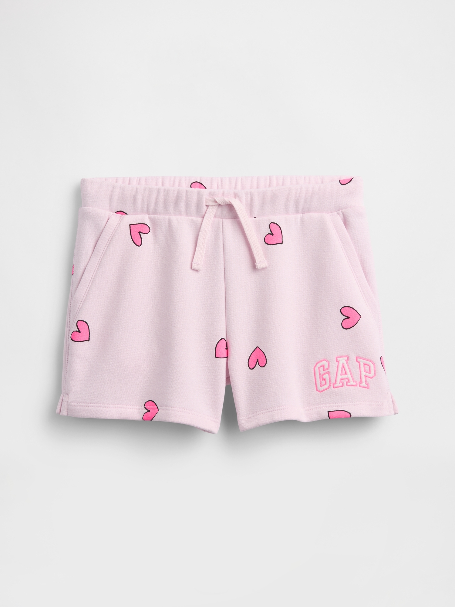 Kids Gap Logo Pull-On Shorts - Light Pink Heart