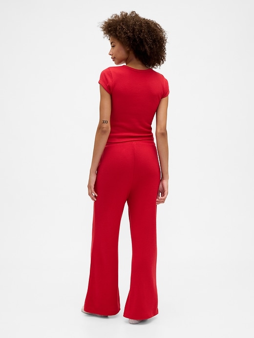 Image number 2 showing, Waffle-Knit Wide-Leg PJ Pants