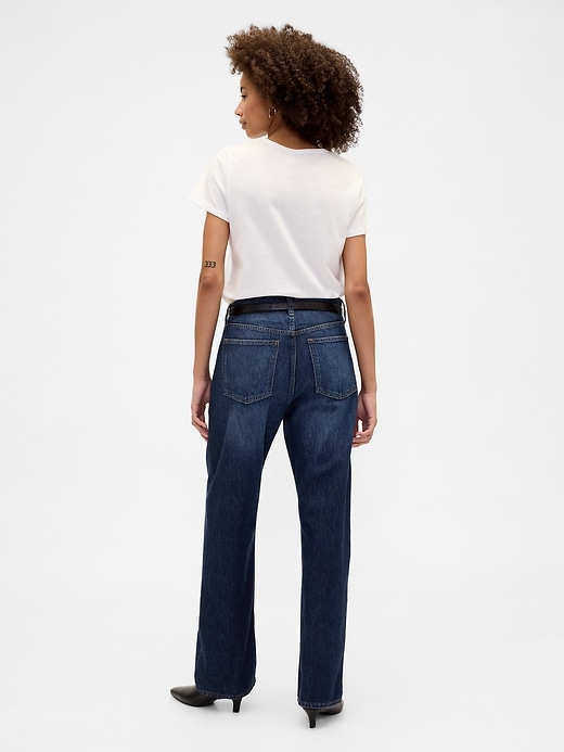 Image number 4 showing, Mid Rise Relaxed Straight Jeans