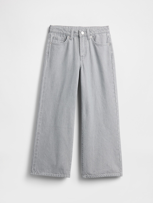 Image number 1 showing, Kids High Rise Wide-Leg Ankle Jeans
