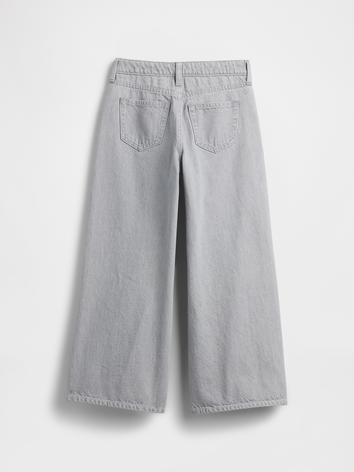 Gap Factory Kids High Rise Wide-leg Ankle Jeans In Gray