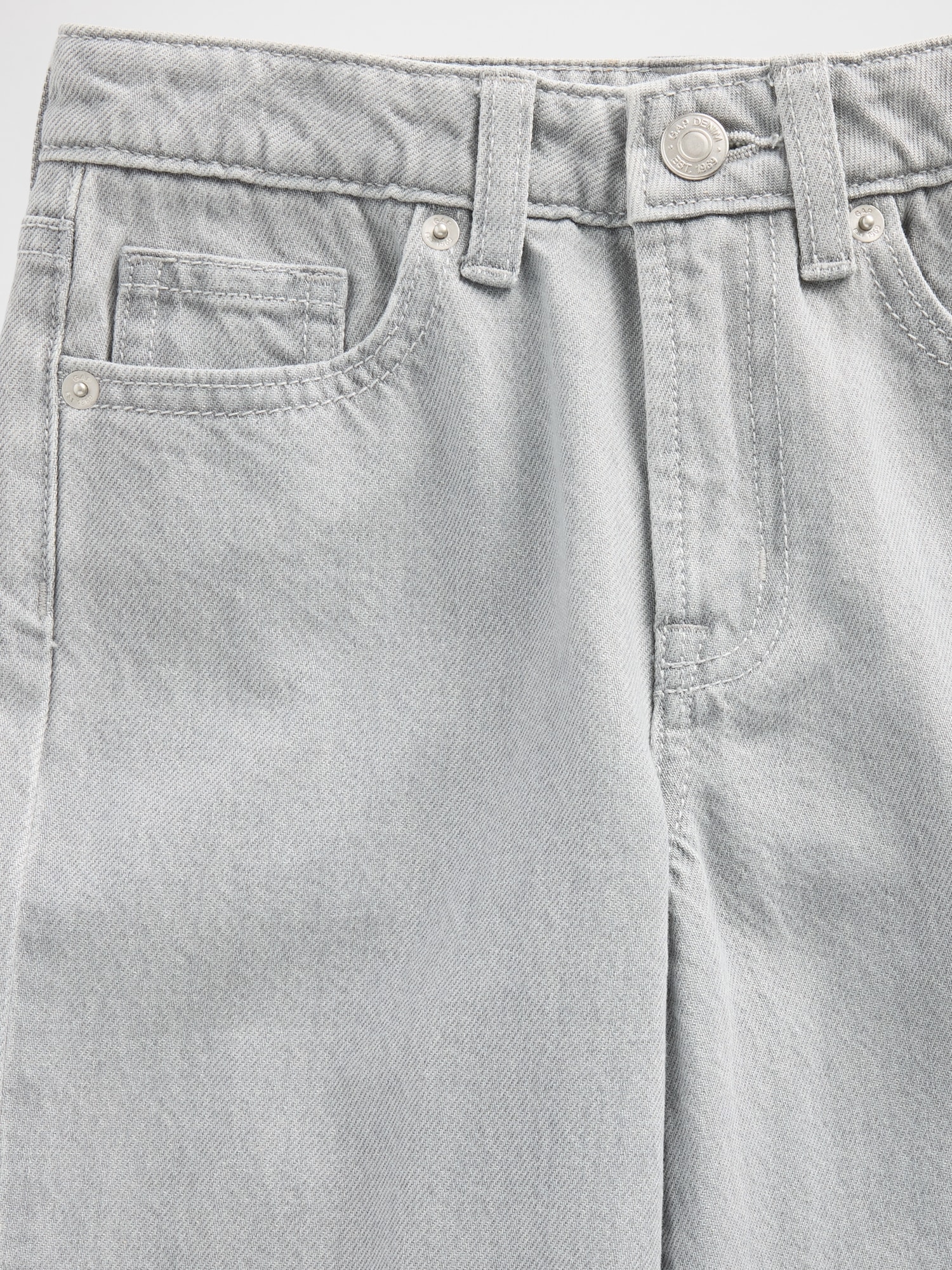 Gap Factory Kids High Rise Wide-leg Ankle Jeans In Gray