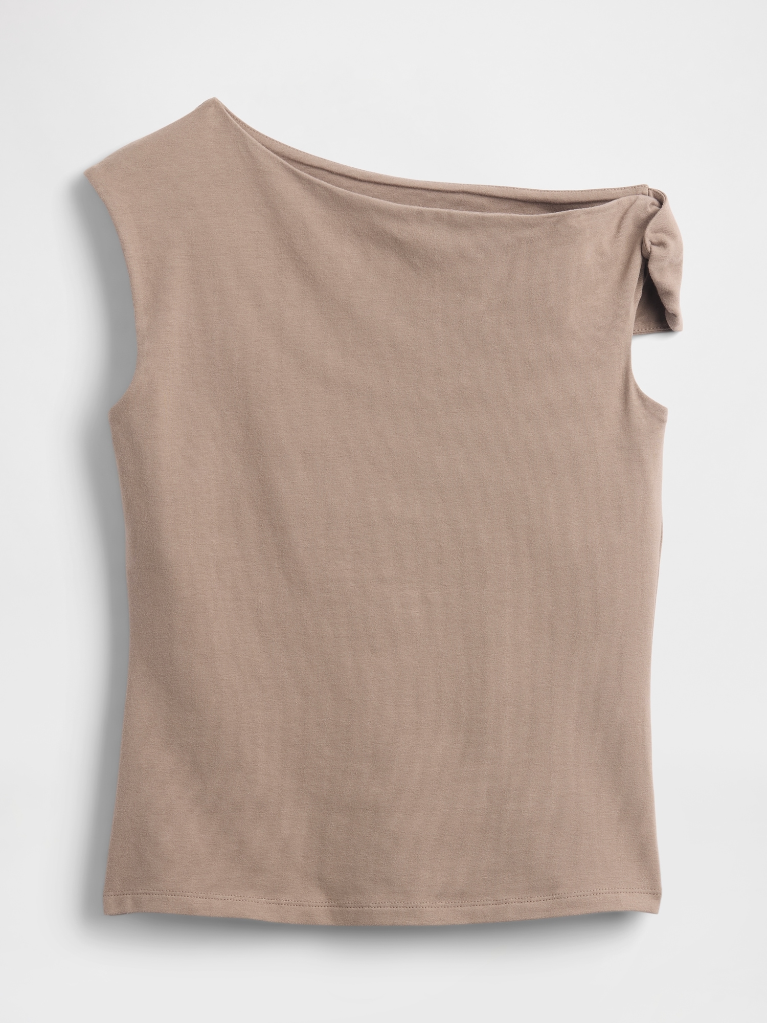 Gap Factory Stretch Jersey One-shoulder Top In Brown