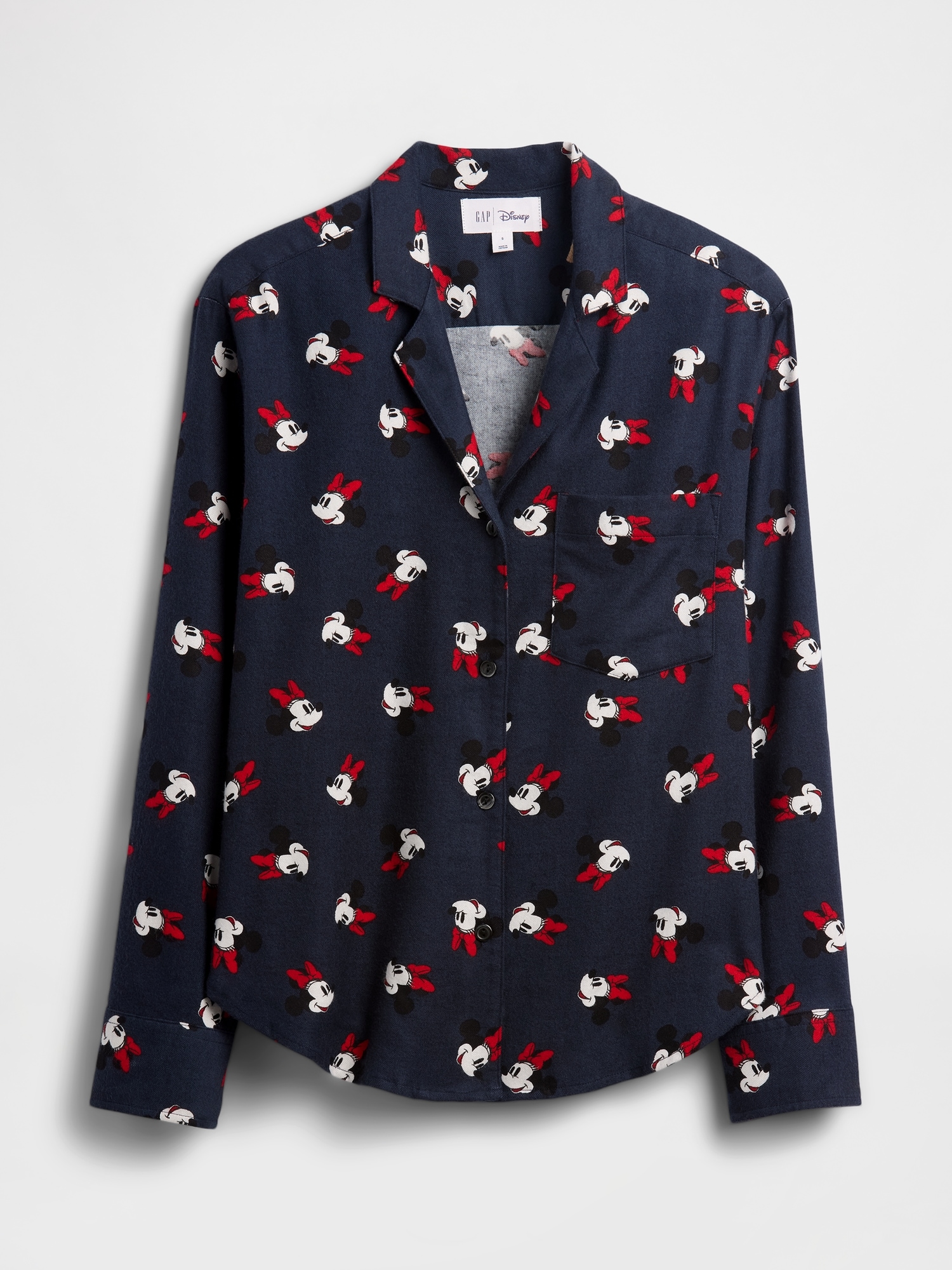 Gap × Disney Relaxed Flannel PJ Shirt - Disney Family Navy