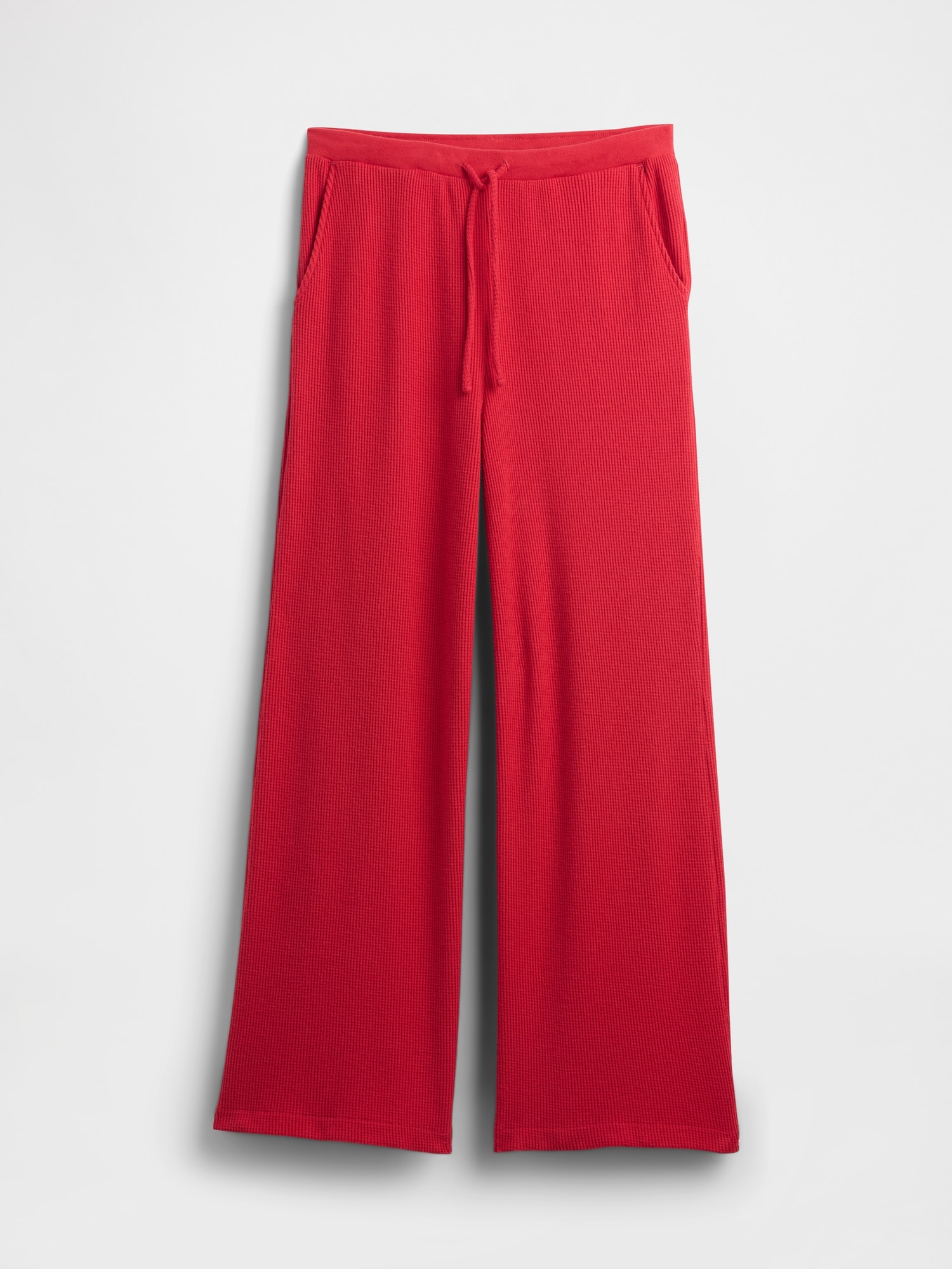 Gap Factory Waffle-knit Wide-leg Pj Pants In Red
