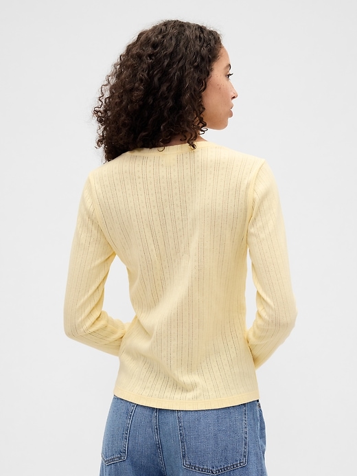 Image number 2 showing, Ribbed Pointelle Top